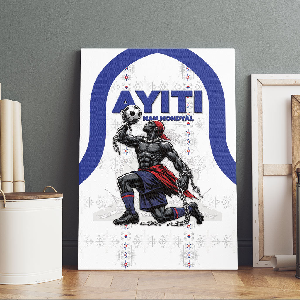 Haiti Ayiti Nan Mondyal 2026 Canvas Wall Art Fyete Lit Victwa White Version