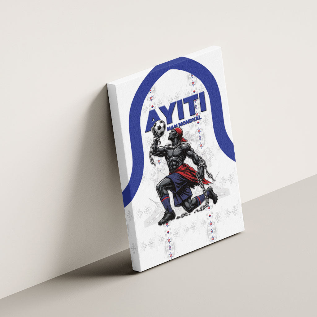 Haiti Ayiti Nan Mondyal 2026 Canvas Wall Art Fyete Lit Victwa White Version
