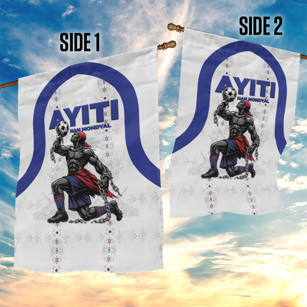 Haiti Ayiti Nan Mondyal 2026 Garden Flag Fyete Lit Victwa White Version