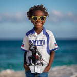 Custom Haiti Ayiti Nan Mondyal 2026 Kid Hawaiian Shirt Fyete Lit Victwa White Version