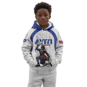 Custom Haiti Ayiti Nan Mondyal 2026 Kid Hoodie Fyete Lit Victwa White Version
