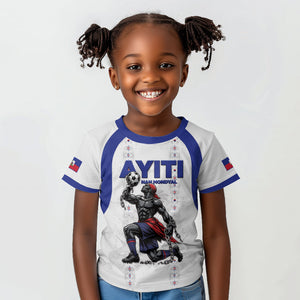 Custom Haiti Ayiti Nan Mondyal 2026 Kid T shirt Fyete Lit Victwa White Version