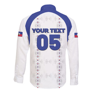 Custom Haiti Ayiti Nan Mondyal 2026 Long Sleeve Button Shirt Fyete Lit Victwa White Version