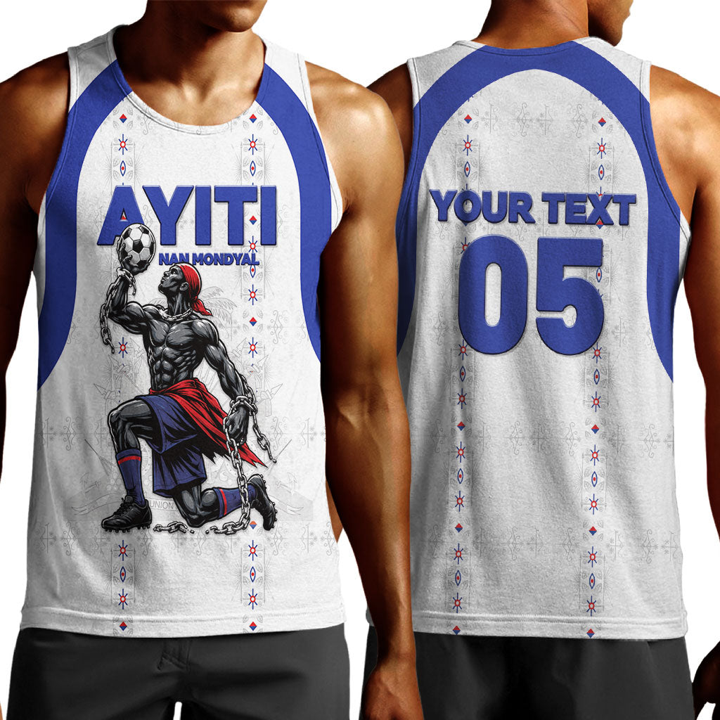 Custom Haiti Ayiti Nan Mondyal 2026 Men Tank Top Fyete Lit Victwa White Version