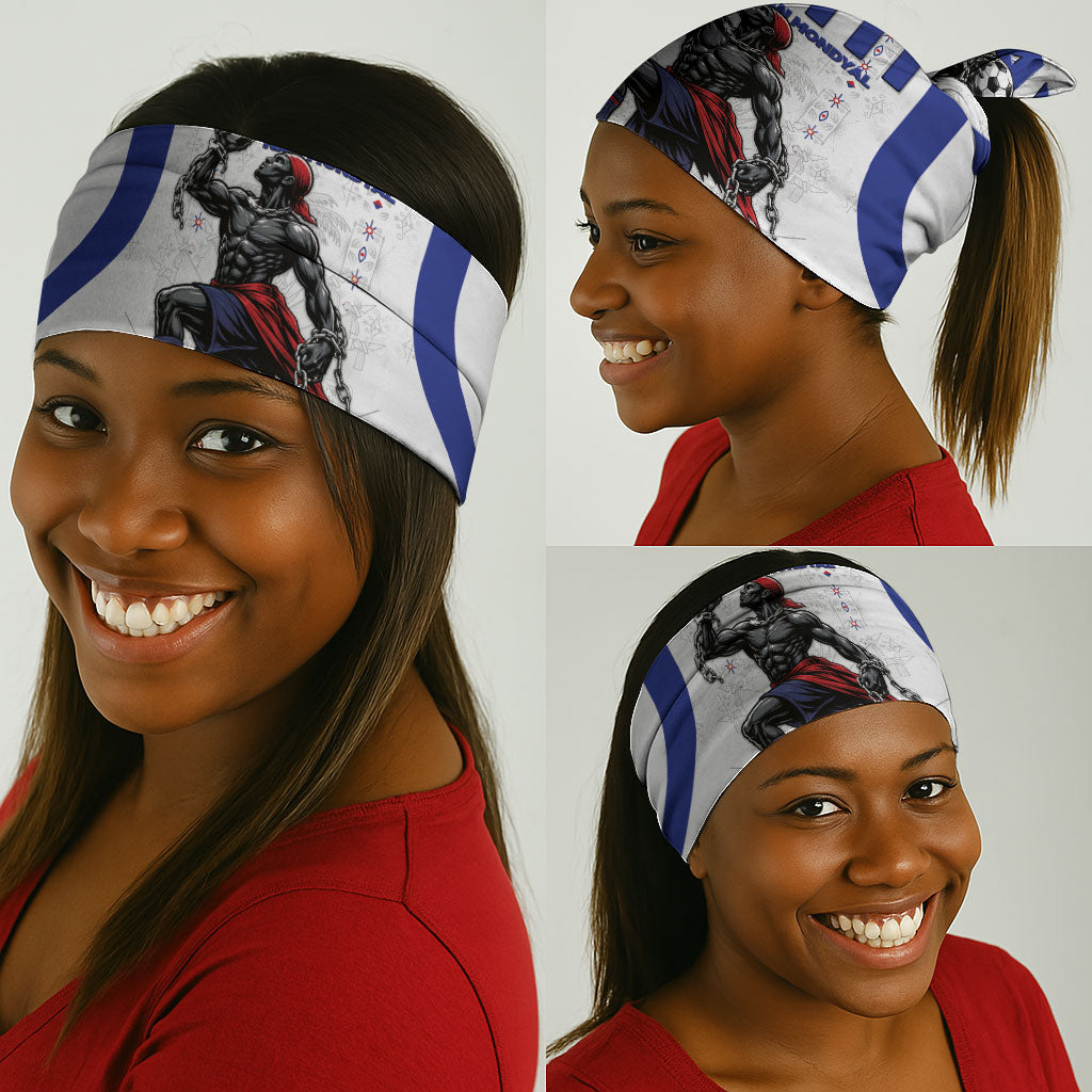 Haiti Ayiti Nan Mondyal 2026 Neck Gaiter Fyete Lit Victwa White Version