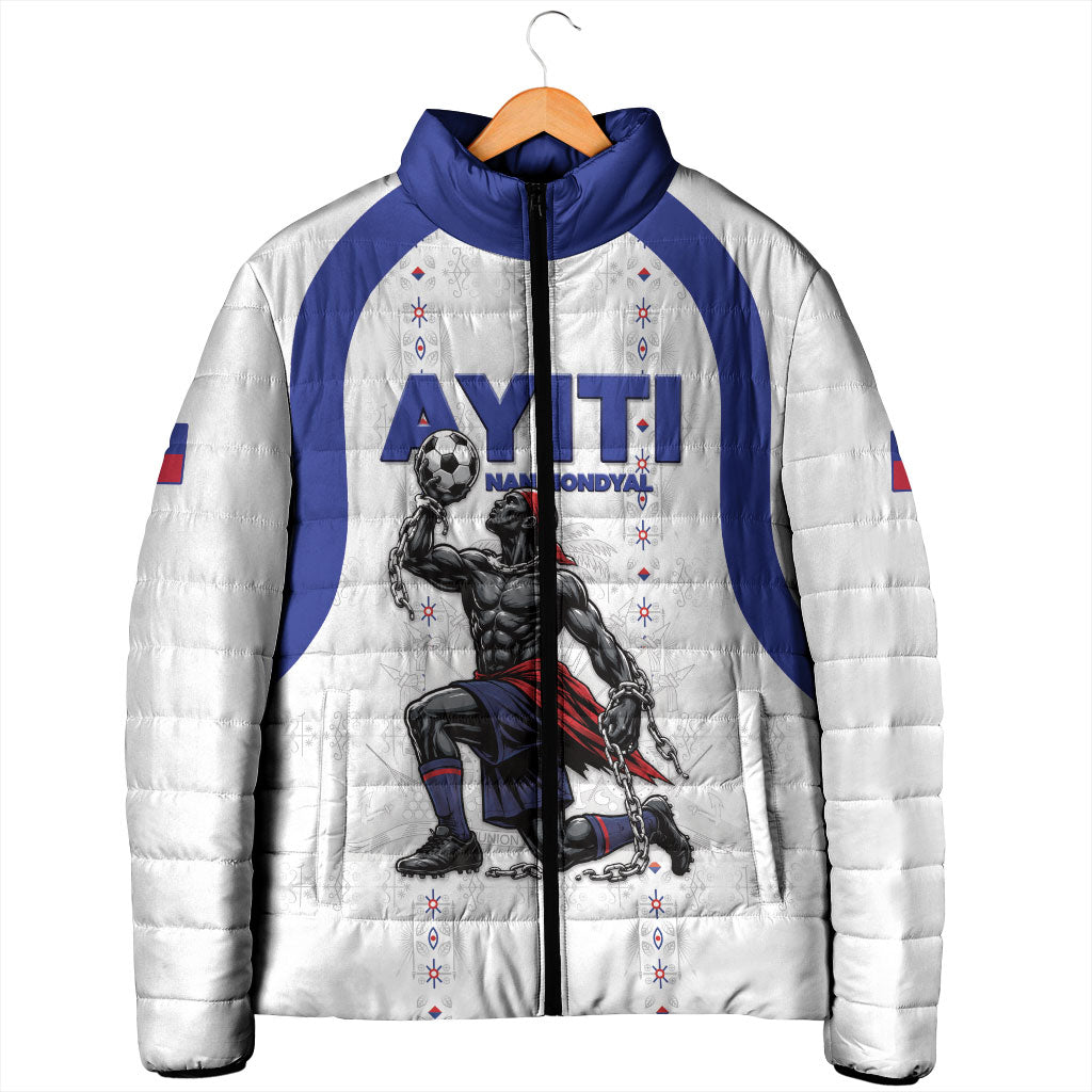 Custom Haiti Ayiti Nan Mondyal 2026 Padded Jacket Fyete Lit Victwa White Version