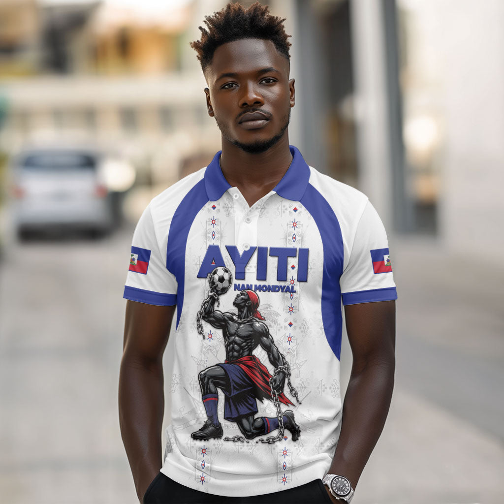 Custom Haiti Ayiti Nan Mondyal 2026 Polo Shirt Fyete Lit Victwa White Version