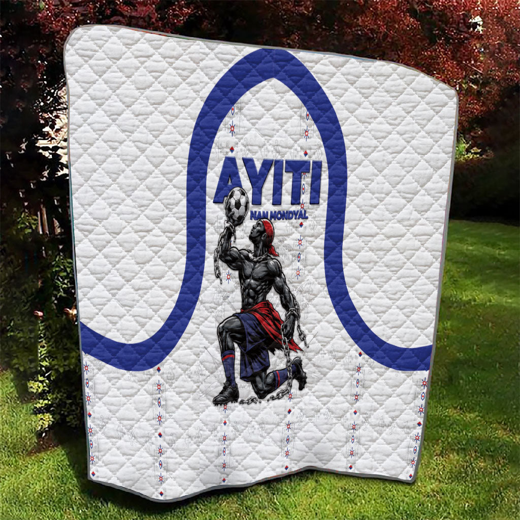 Haiti Ayiti Nan Mondyal 2026 Quilt Fyete Lit Victwa White Version