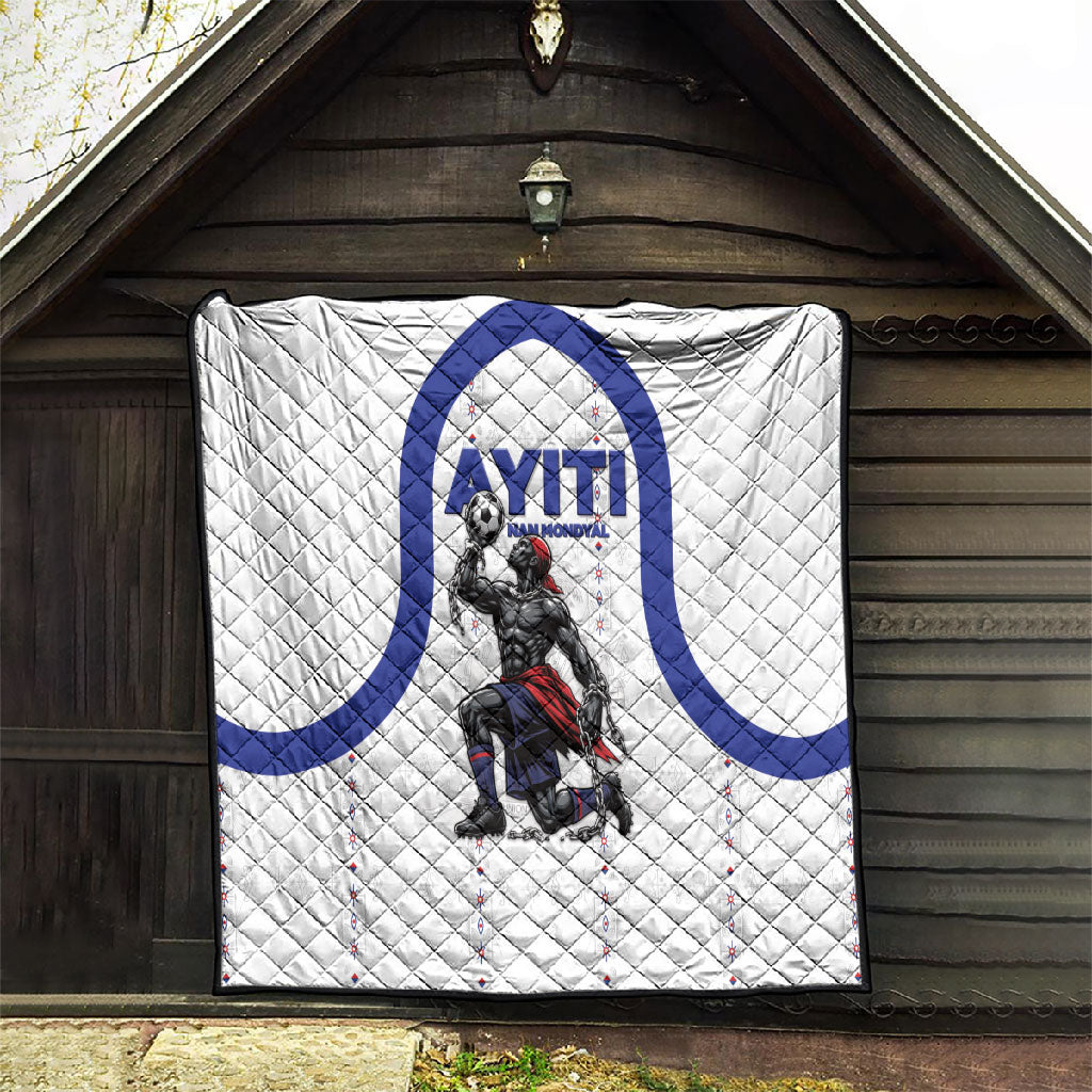 Haiti Ayiti Nan Mondyal 2026 Quilt Fyete Lit Victwa White Version
