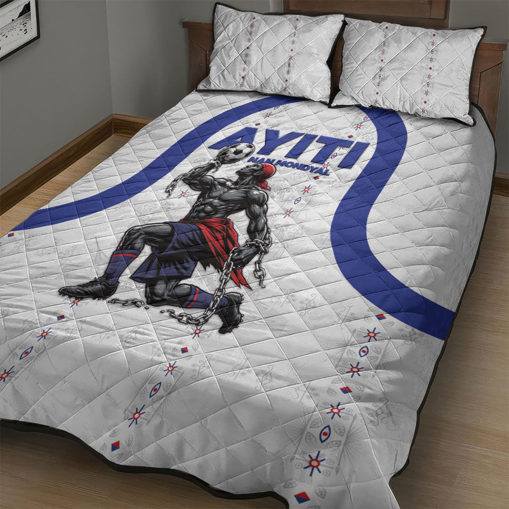 Haiti Ayiti Nan Mondyal 2026 Quilt Bed Set Fyete Lit Victwa White Version