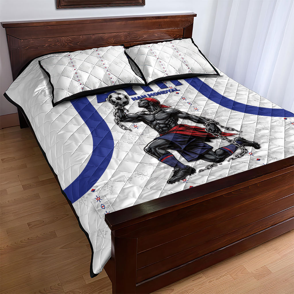 Haiti Ayiti Nan Mondyal 2026 Quilt Bed Set Fyete Lit Victwa White Version