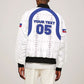 Custom Haiti Ayiti Nan Mondyal 2026 Sleeve Zip Bomber Jacket Fyete Lit Victwa White Version