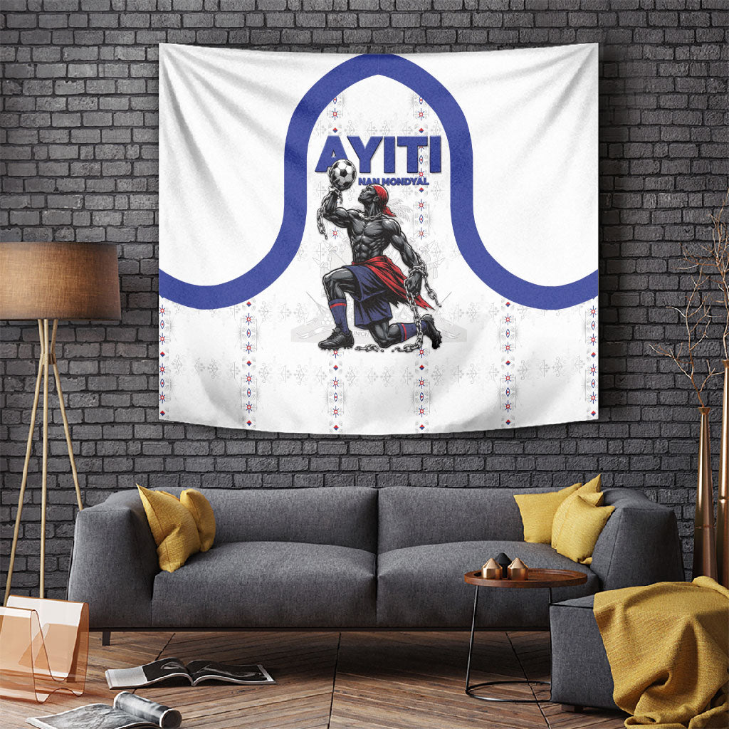 Haiti Ayiti Nan Mondyal 2026 Tapestry Fyete Lit Victwa White Version