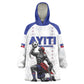 Custom Haiti Ayiti Nan Mondyal 2026 Wearable Blanket Hoodie Fyete Lit Victwa White Version