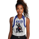 Custom Haiti Ayiti Nan Mondyal 2026 Women Sleeveless Polo Shirt Fyete Lit Victwa White Version