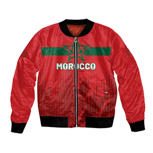 Custom Morocco Football 2026 Bomber Jacket Atlas Lions Breathtaking Victory Red Version