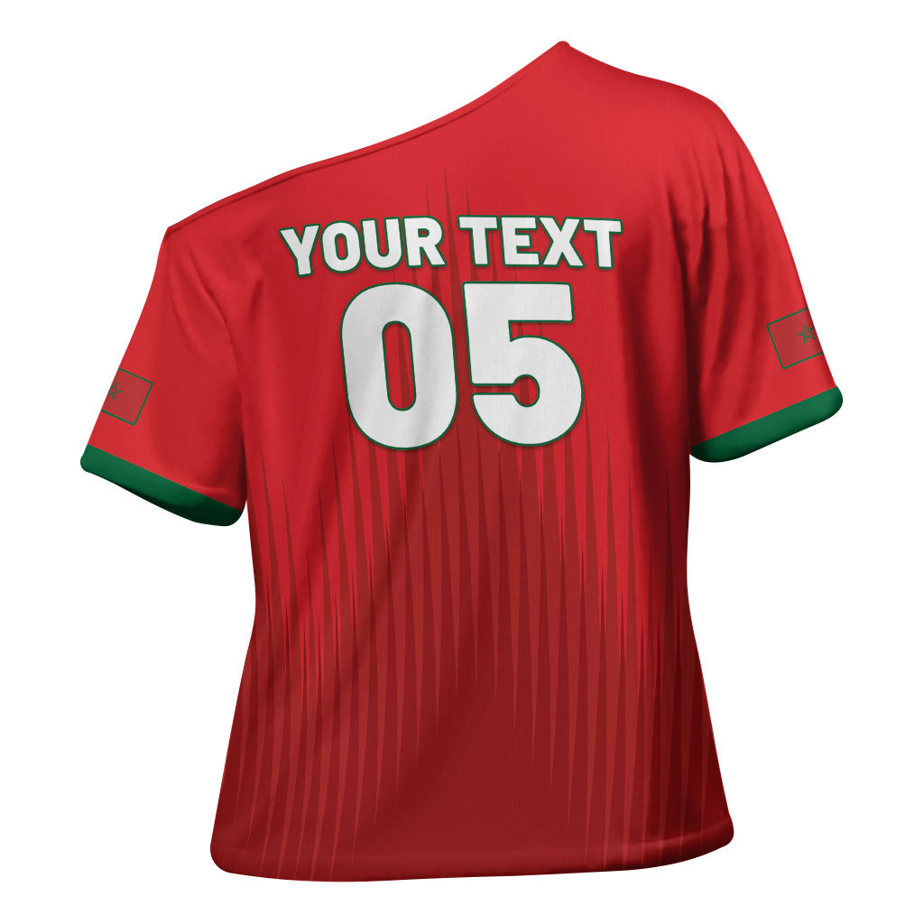 Custom Morocco Football 2026 Cross Shoulder Shirt Atlas Lions Breathtaking Victory Red Version