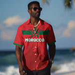 Custom Morocco Football 2026 Hawaiian Shirt Atlas Lions Breathtaking Victory Red Version