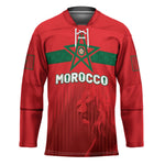 Custom Morocco Football 2026 Hockey Jersey Atlas Lions Breathtaking Victory Red Version