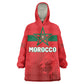 Custom Morocco Football 2026 Kid Wearable Blanket Hoodie Atlas Lions Breathtaking Victory Red Version