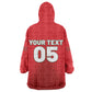 Custom Morocco Football 2026 Kid Wearable Blanket Hoodie Atlas Lions Breathtaking Victory Red Version