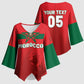 Custom Morocco Football 2026 Kimono Sleeve Blouse Atlas Lions Breathtaking Victory Red Version
