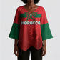 Custom Morocco Football 2026 Kimono Sleeve Blouse Atlas Lions Breathtaking Victory Red Version
