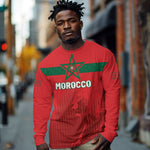 Custom Morocco Football 2026 Long Sleeve Shirt Atlas Lions Breathtaking Victory Red Version