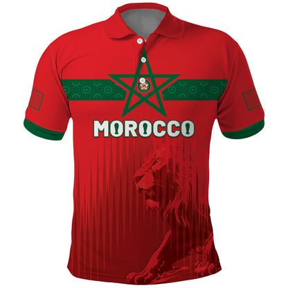 Custom Morocco Football 2026 Polo Shirt Atlas Lions Breathtaking Victory Red Version