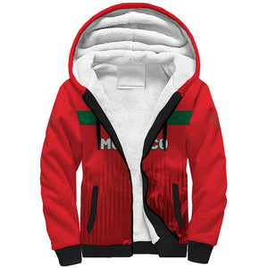 Custom Morocco Football 2026 Sherpa Hoodie Atlas Lions Breathtaking Victory Red Version
