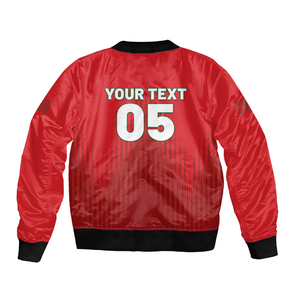 Custom Morocco Football 2026 Sleeve Zip Bomber Jacket Atlas Lions Breathtaking Victory Red Version
