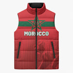 Custom Morocco Football 2026 Sleeveless Puffer Jacket Atlas Lions Breathtaking Victory Red Version