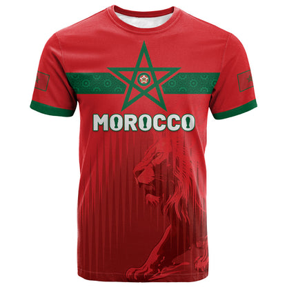 Custom Morocco Football 2026 T shirt Atlas Lions Breathtaking Victory Red Version