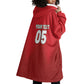 Custom Morocco Football 2026 Wearable Blanket Hoodie Atlas Lions Breathtaking Victory Red Version