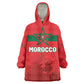 Custom Morocco Football 2026 Wearable Blanket Hoodie Atlas Lions Breathtaking Victory Red Version