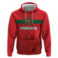 Custom Morocco Football 2026 Zip Hoodie Atlas Lions Breathtaking Victory Red Version