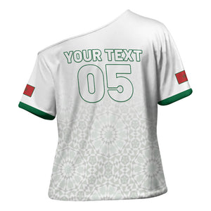 Custom Morocco Football 2026 Cross Shoulder Shirt Atlas Lions Breathtaking Victory White Version