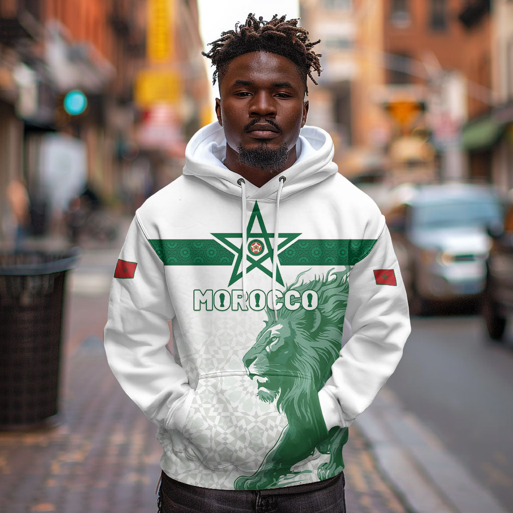 Custom Morocco Football 2026 Hoodie Atlas Lions Breathtaking Victory White Version
