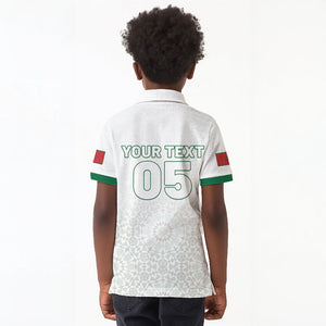 Custom Morocco Football 2026 Kid Polo Shirt Atlas Lions Breathtaking Victory White Version