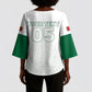 Custom Morocco Football 2026 Kimono Sleeve Blouse Atlas Lions Breathtaking Victory White Version