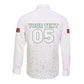 Custom Morocco Football 2026 Long Sleeve Button Shirt Atlas Lions Breathtaking Victory White Version