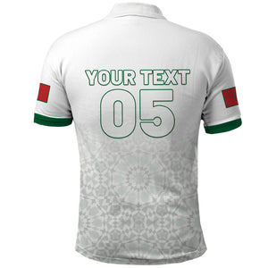 Custom Morocco Football 2026 Polo Shirt Atlas Lions Breathtaking Victory White Version
