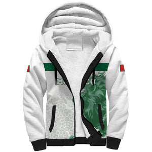 Custom Morocco Football 2026 Sherpa Hoodie Atlas Lions Breathtaking Victory White Version