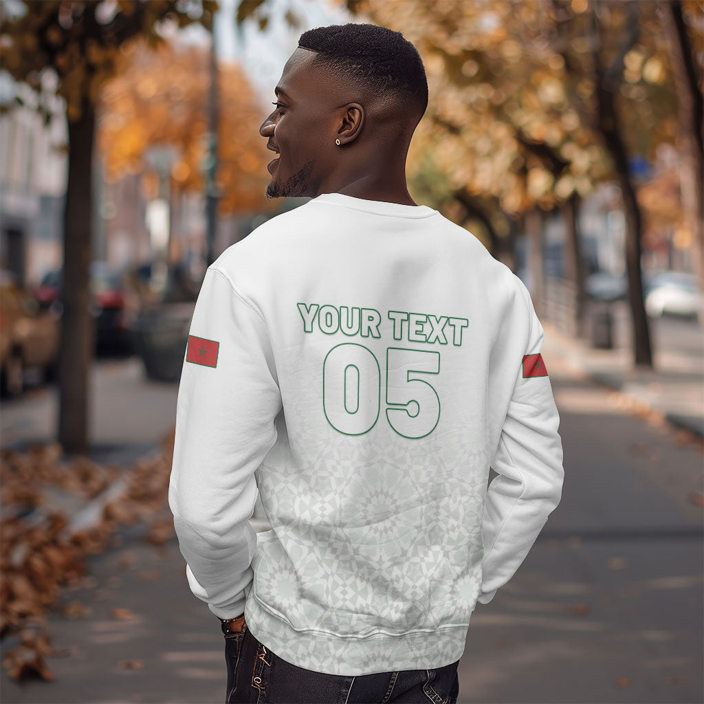 Custom Morocco Football 2026 Sweatshirt Atlas Lions Breathtaking Victory White Version