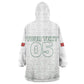 Custom Morocco Football 2026 Wearable Blanket Hoodie Atlas Lions Breathtaking Victory White Version