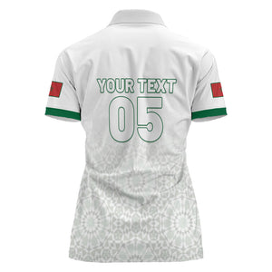 Custom Morocco Football 2026 Women Polo Shirt Atlas Lions Breathtaking Victory White Version