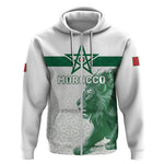 Custom Morocco Football 2026 Zip Hoodie Atlas Lions Breathtaking Victory White Version