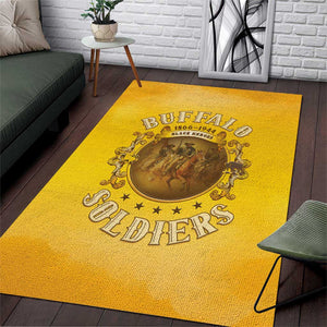 Honor Buffalo Soldiers Area Rug African American Cavalry Yellow Version - African Pride
