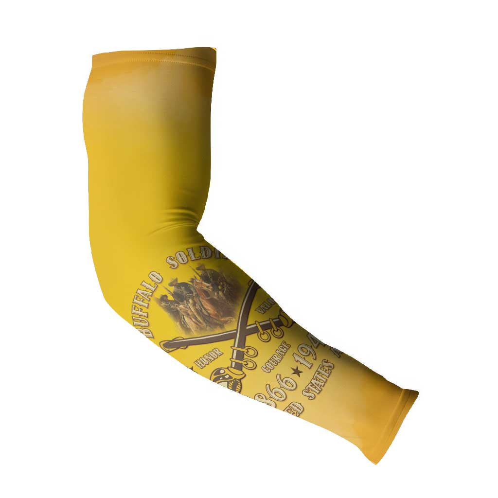 Honor Buffalo Soldiers Arm Sleeves African American Cavalry Yellow Version