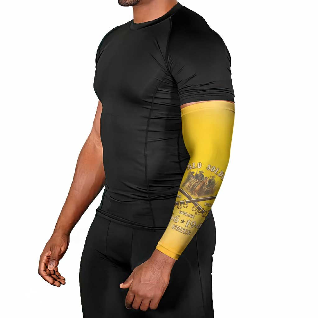 Honor Buffalo Soldiers Arm Sleeves African American Cavalry Yellow Version